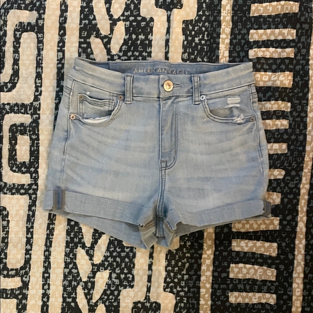 American Eagle Outfitters Women's Faded Blue Jean Shorts
